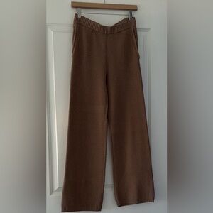 Sincerely Jules Size Small Brown Knit Wide-Leg Pants